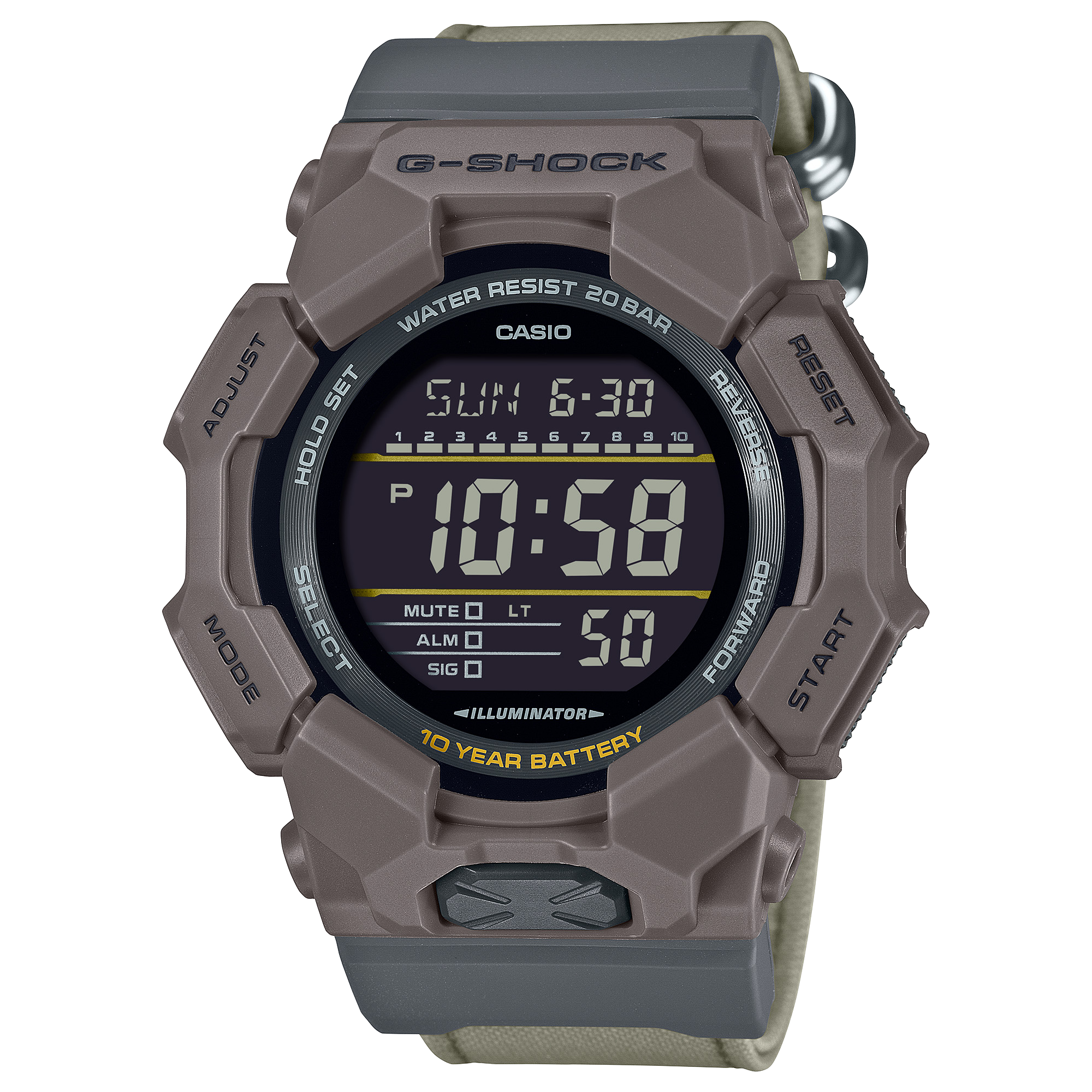 GD-010CE Reloj G-Shock Hombre Correa de Tela Marrón - Reloj original en Guatemala
