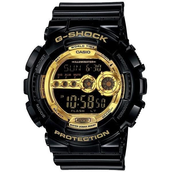 GD-100GB Reloj G-Shock Hombre Resina Negro Dorado - Reloj original en Guatemala