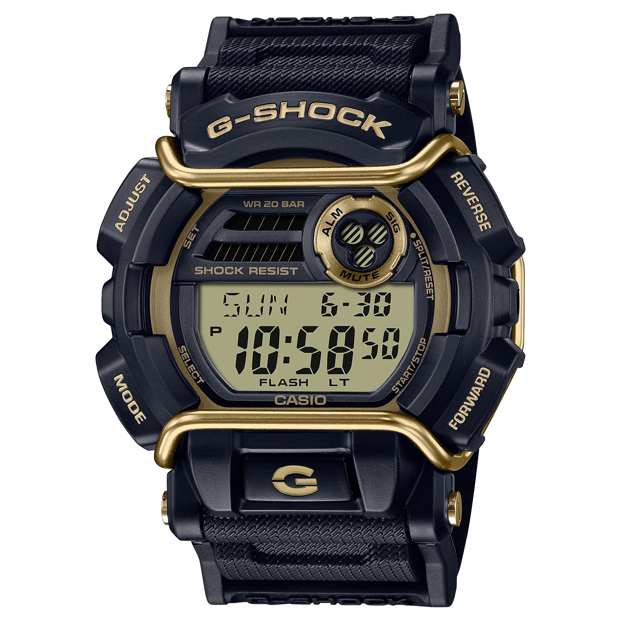 GD-400GB Reloj G-Shock Hombre Correa de Resina Negro Dorado - Reloj original en Guatemala