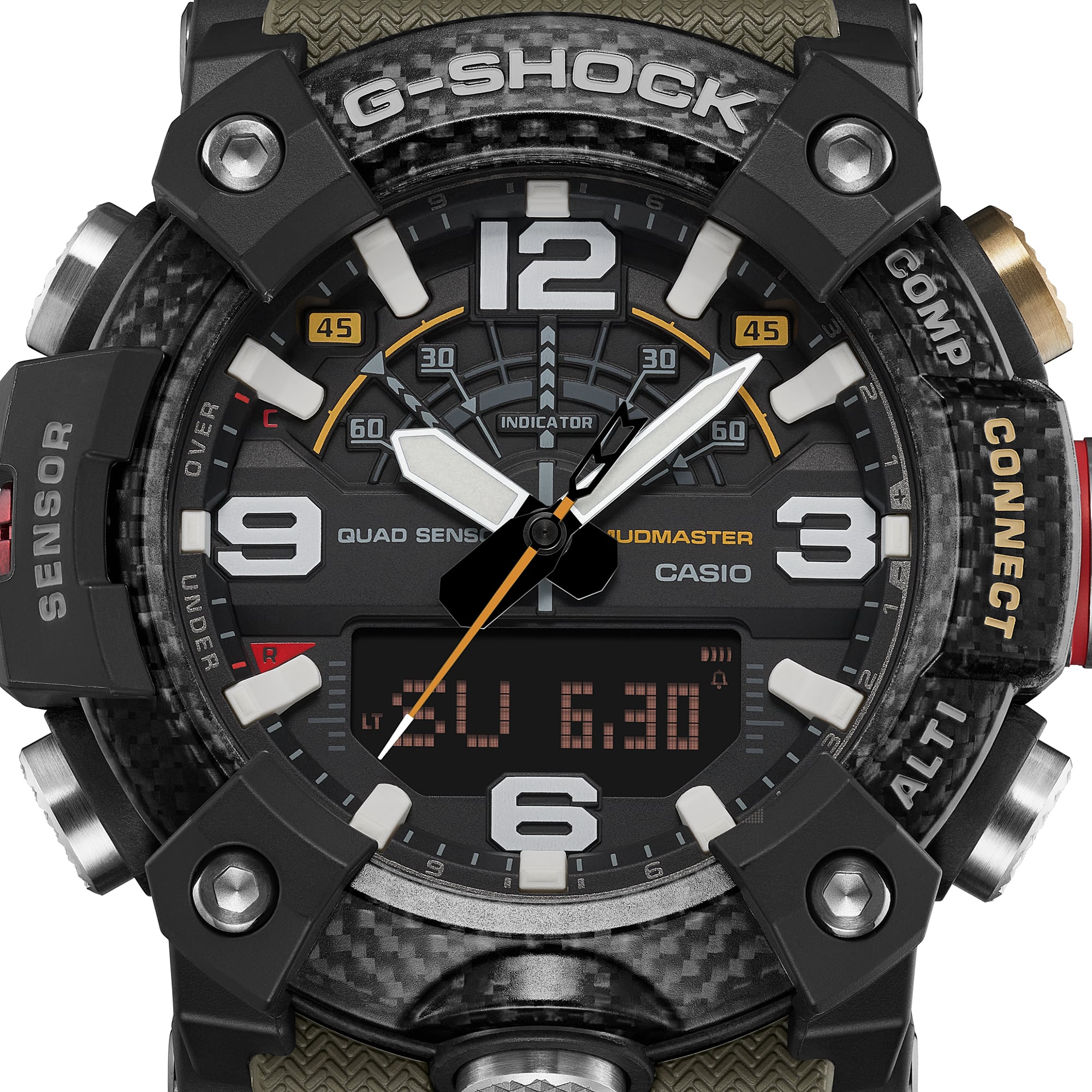 GG-B100X-1A3 Reloj G-Shock mudmaster Master of G de hombre correa de silicona - Vista trasera