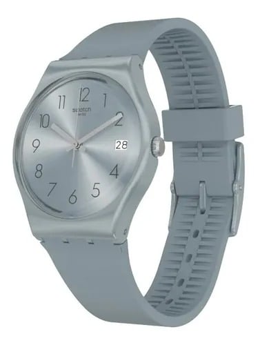 Reloj Swatch Azulbaya Unisex Correa de Resina Gris - Detalle de esfera