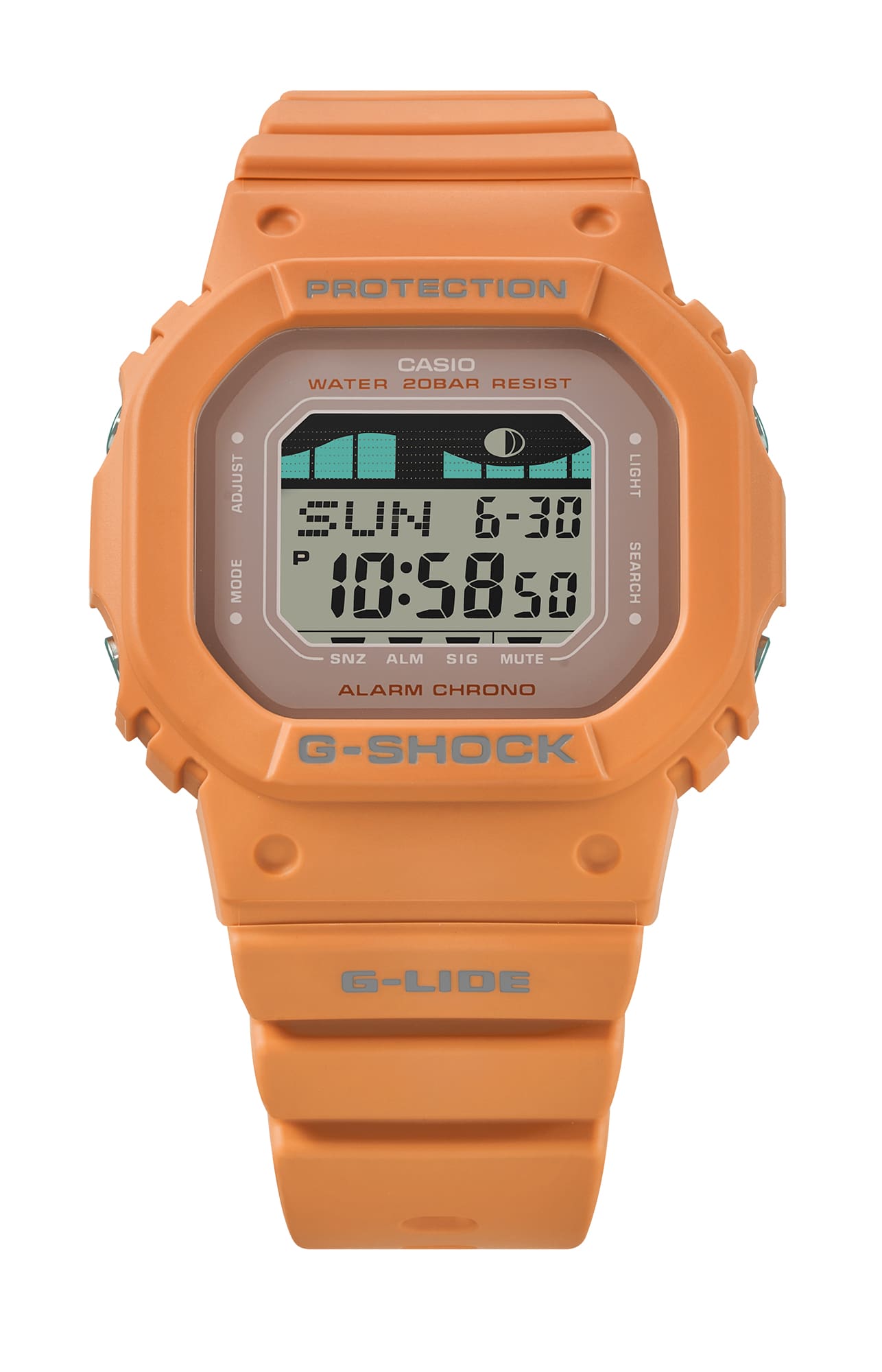 S5600 Reloj G-Shock G-Lide Unisex Resina Naranja - Vista trasera