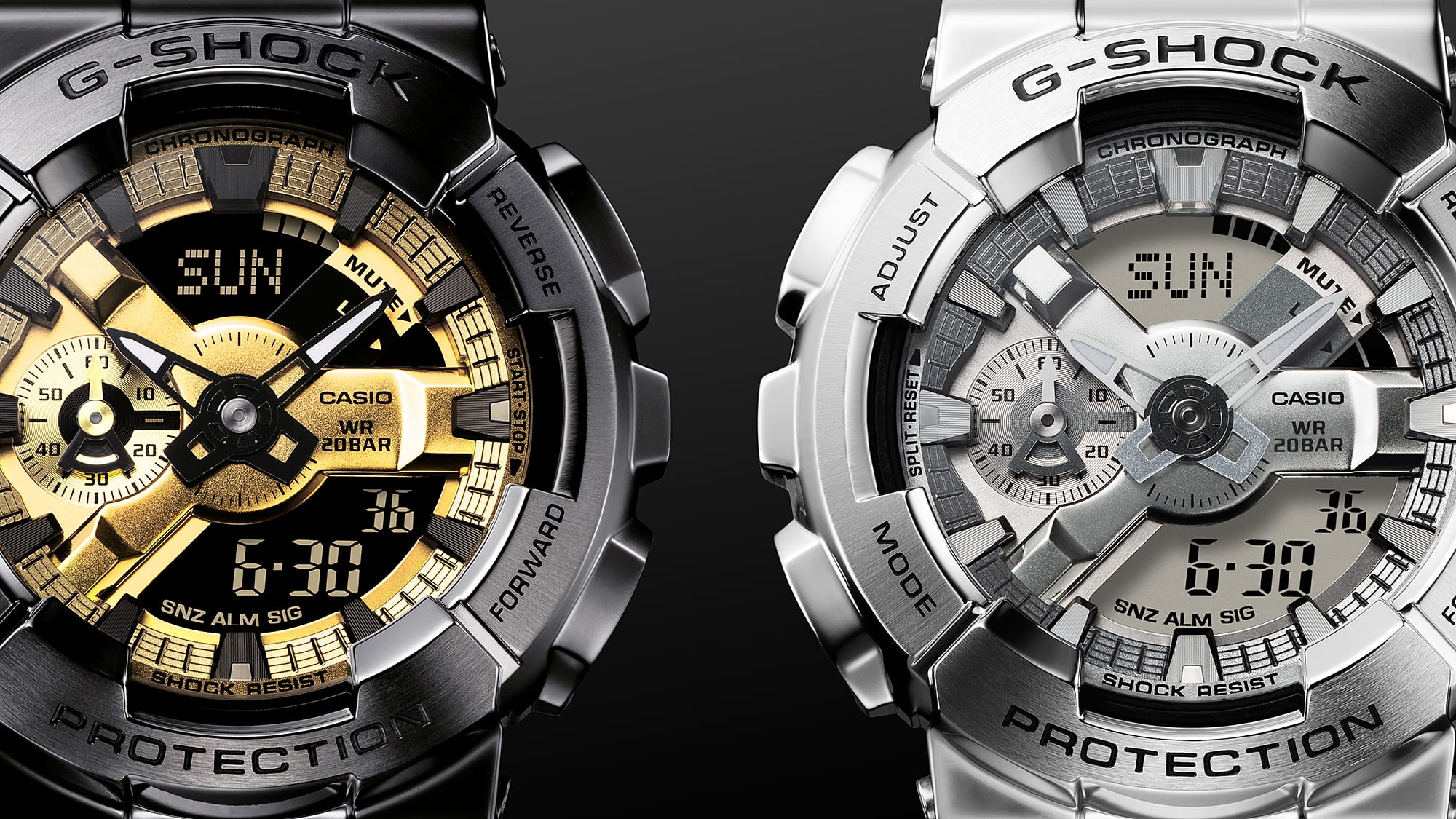 GM-110BD-1A9 Reloj G-Shock Hombre Acero Inoxidable Negro Dorado - Vista 5