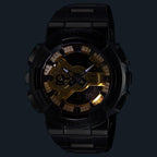 GM-110BD-1A9 Reloj G-Shock Hombre Acero Inoxidable Negro Dorado - Vista trasera