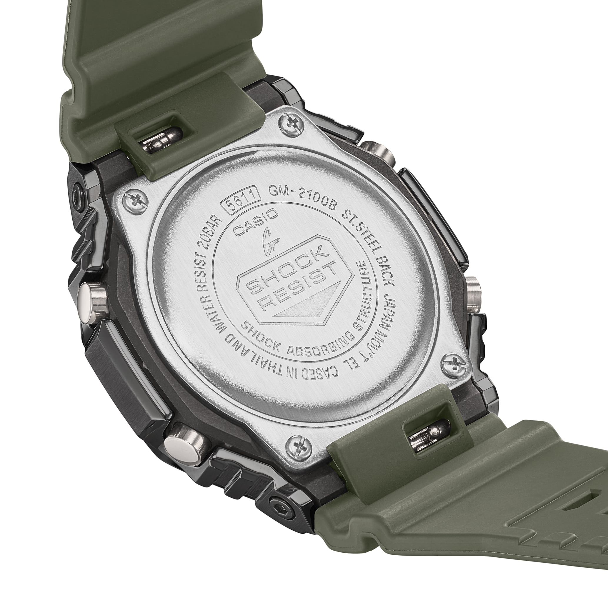 GM-2100B-3A Reloj G-Shock de caballero banda de caucho - Resina Verde