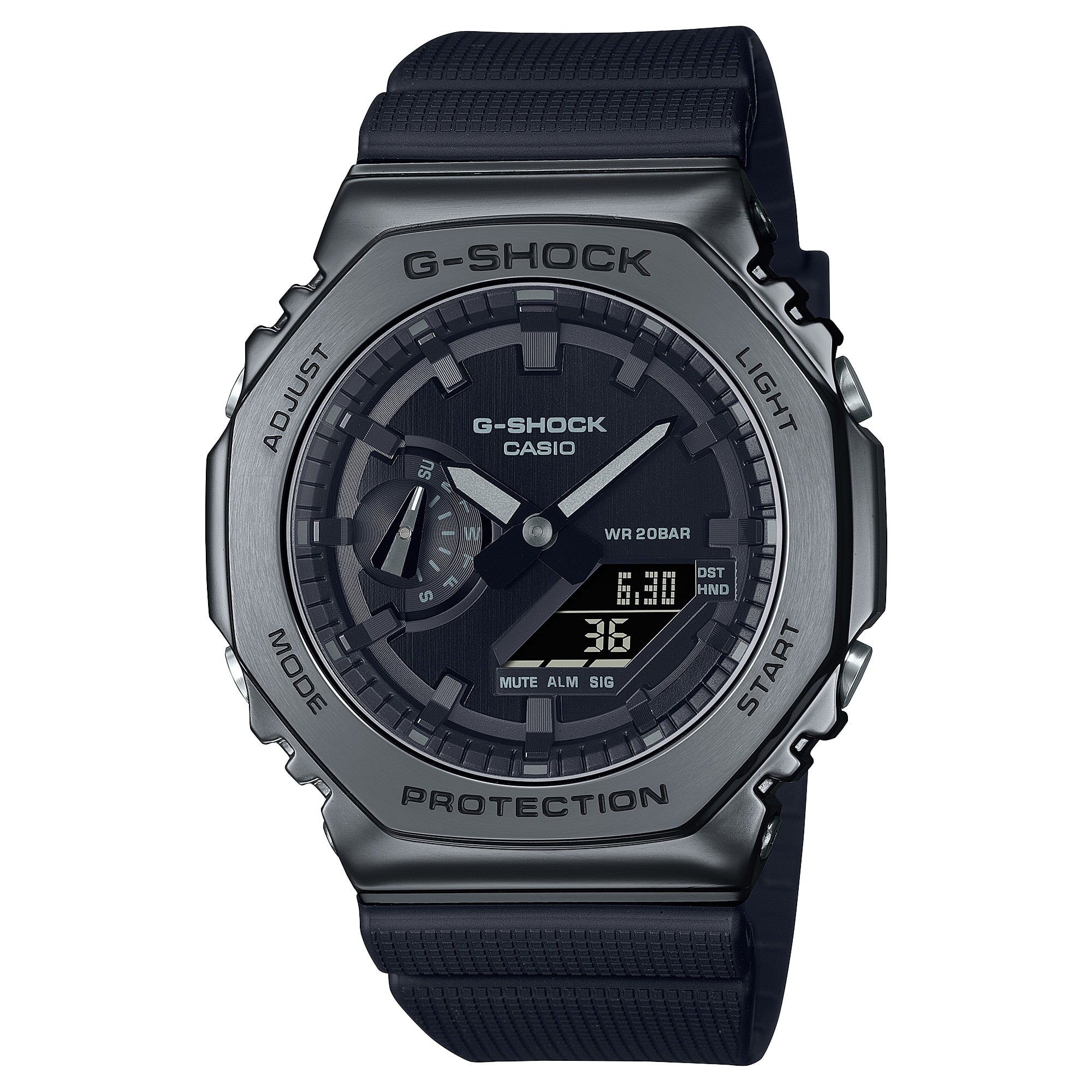 GM-2100BB Reloj G-Shock Hombre Acero Correa Caucho Gris - Reloj original en Guatemala