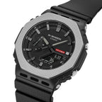 GM-2100BM Reloj G-Shock Hombre Resina Negra Patrón Plateado - Vista lateral