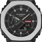 GM-2100BM Reloj G-Shock Hombre Resina Negra Patrón Plateado - Detalle de esfera