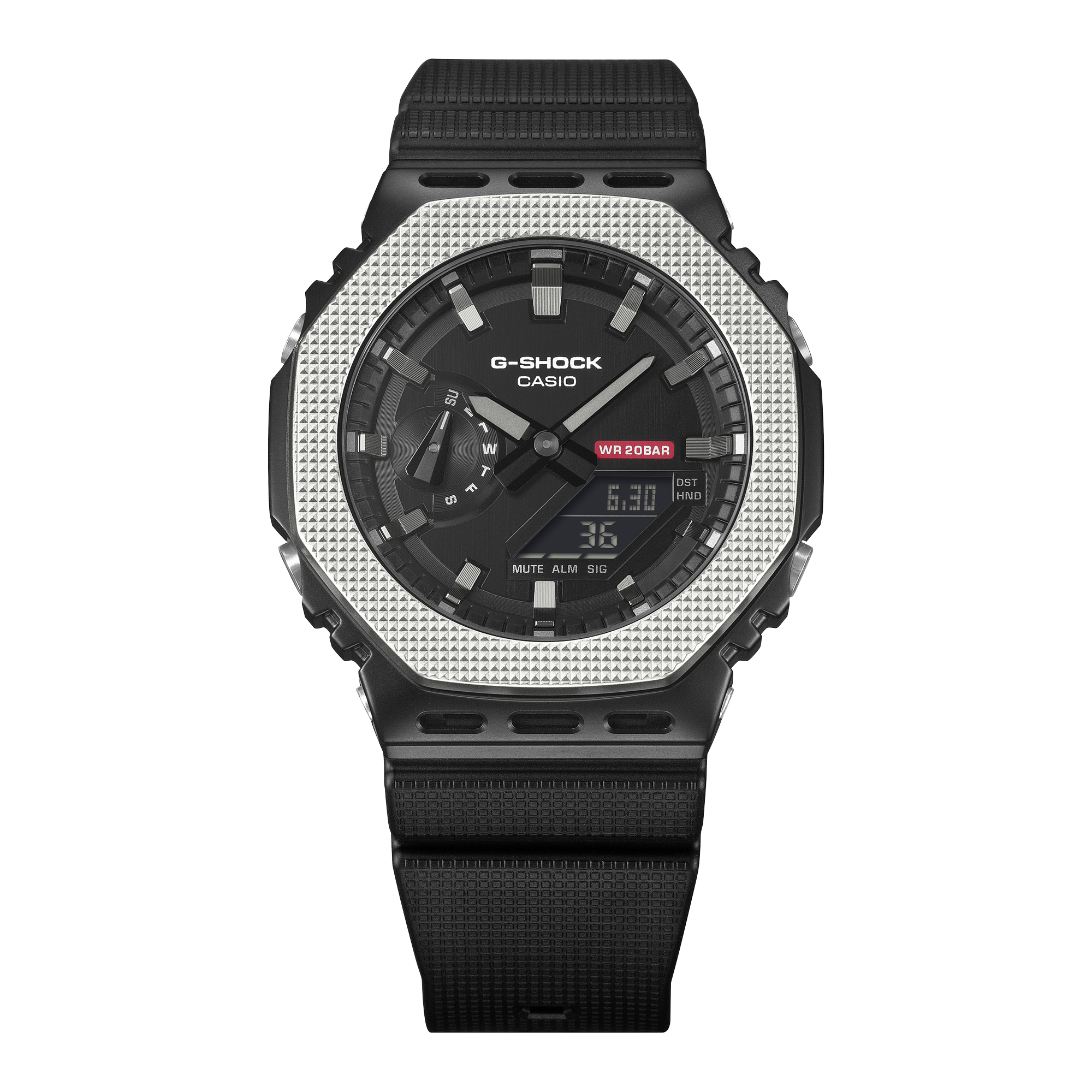 GM-2100BM Reloj G-Shock Hombre Resina Negra Patrón Plateado - Vista 5
