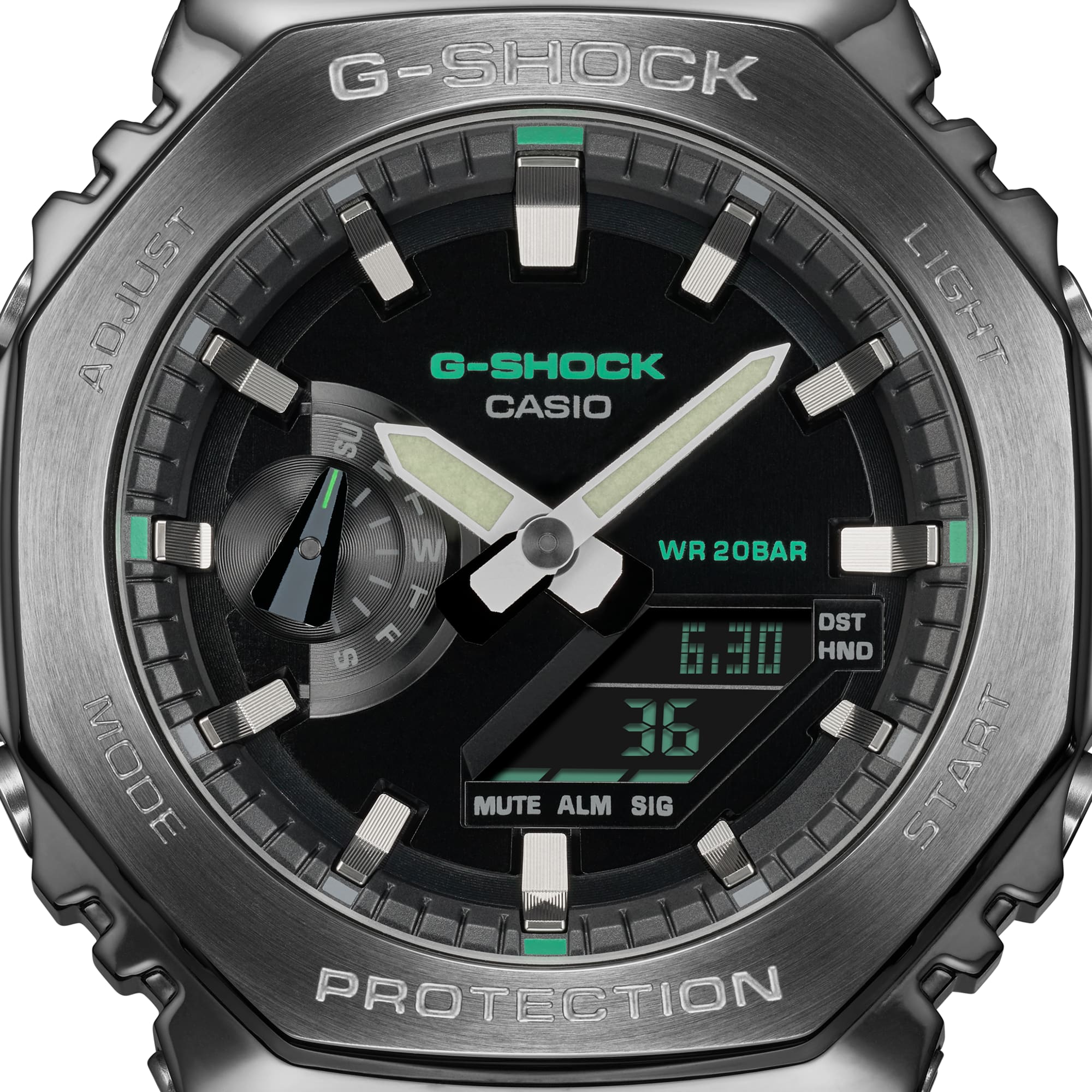 GM-2100CB Reloj G-Shock G-Steel Hombre Correa Tela Verde - Vista trasera