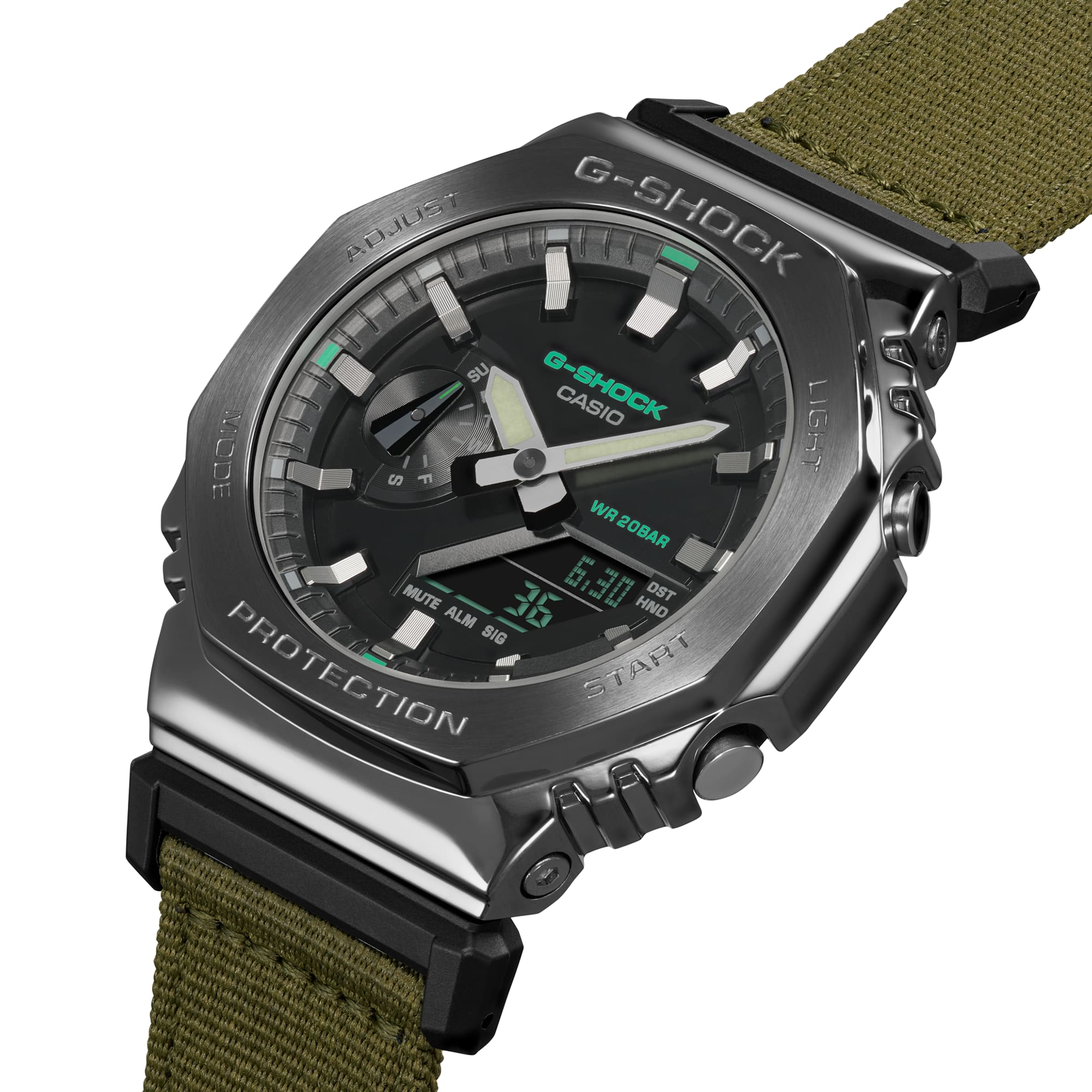 GM-2100CB Reloj G-Shock G-Steel Hombre Correa Tela Verde - Vista 6