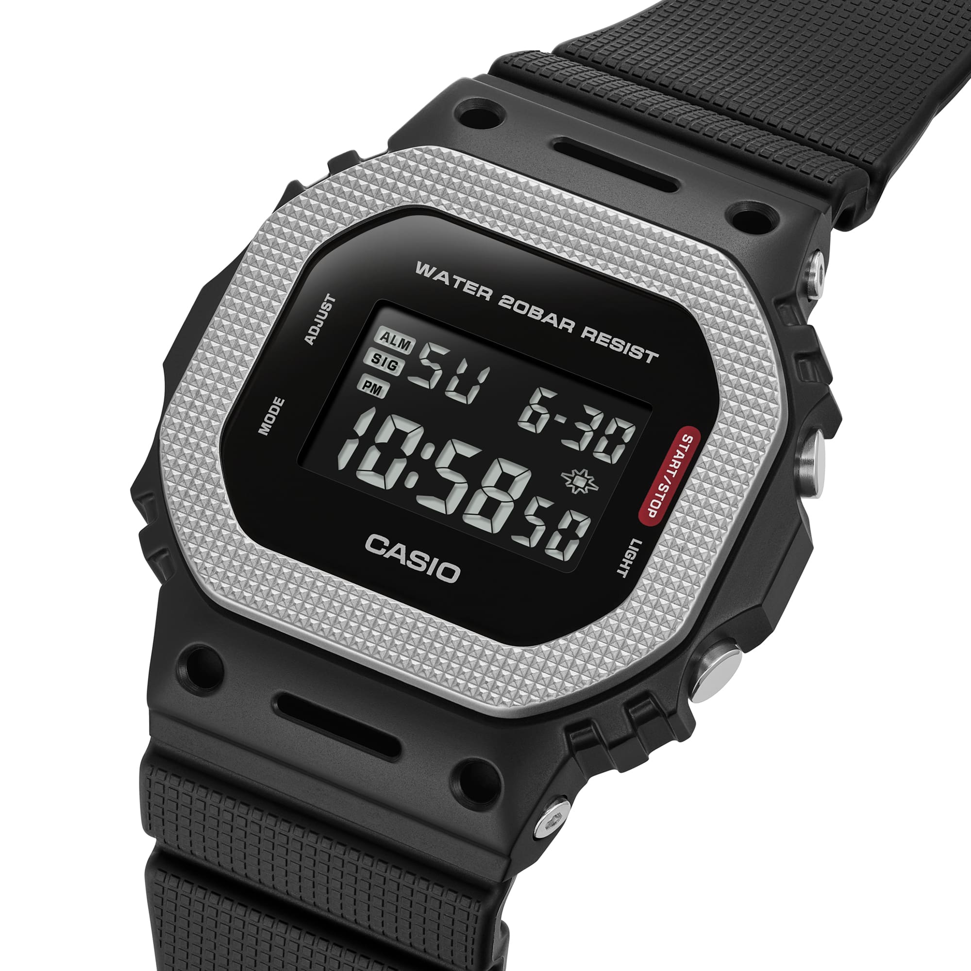 GM-5600BM Reloj G-Shock GM-5600 Hombre Caja Metal Plateada - Vista lateral