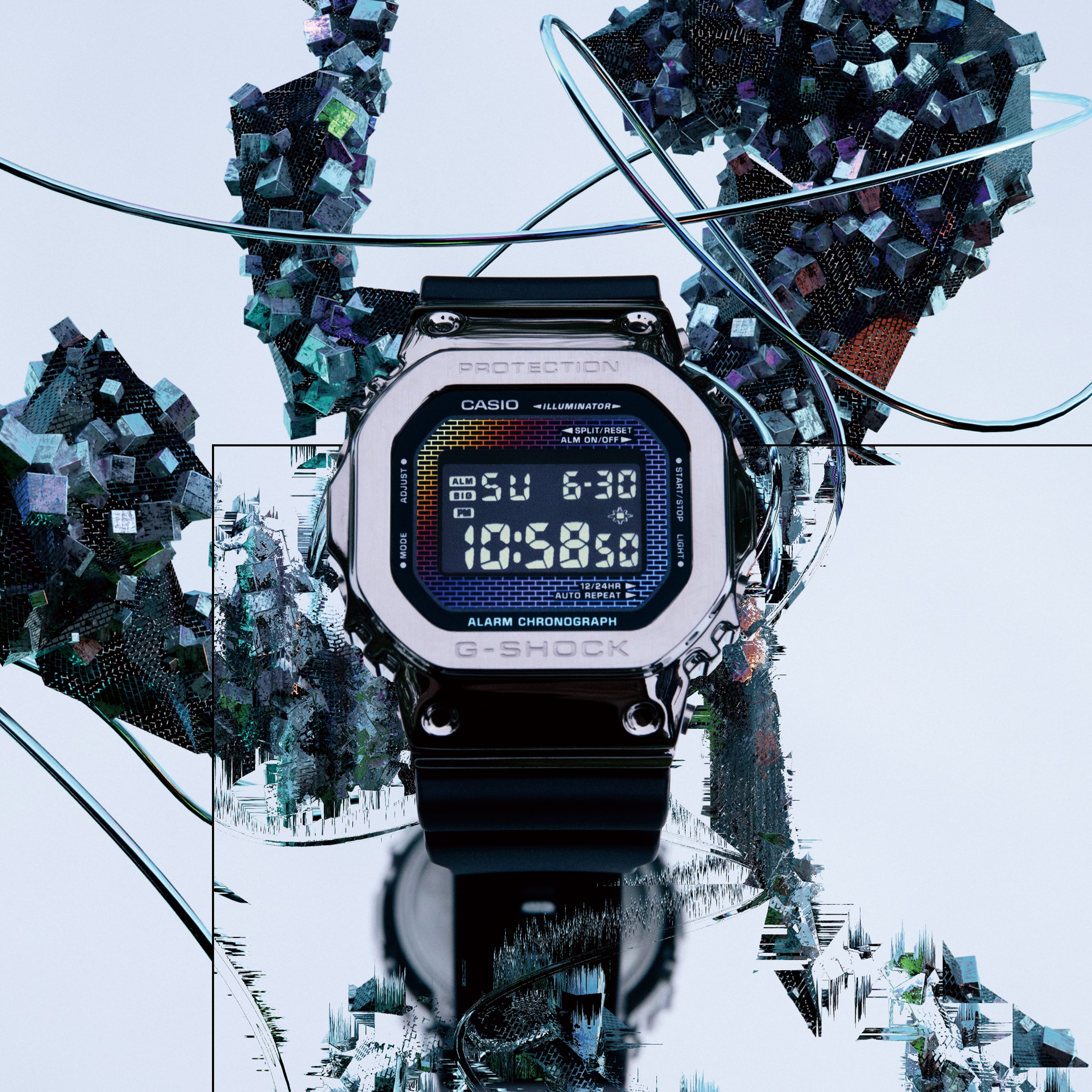 GM-5600RW Reloj G-Shock Hombre Acero Silicona Display - Detalle de esfera
