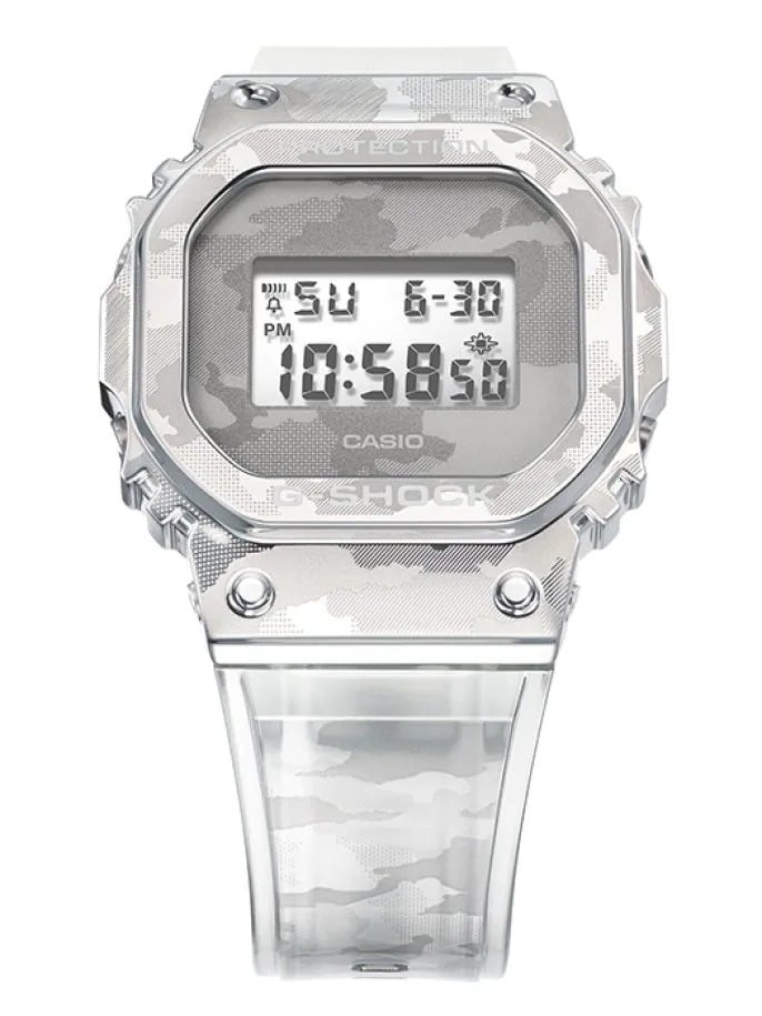 GM-5600SCM Reloj G-Shock 5600 Hombre Camuflaje Plata - Vista lateral