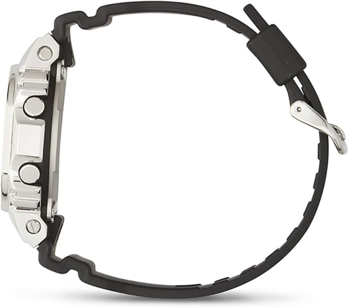 GM-5600U Reloj G-Shock Hombre Acero Caucho Plateado Negro - Vista trasera