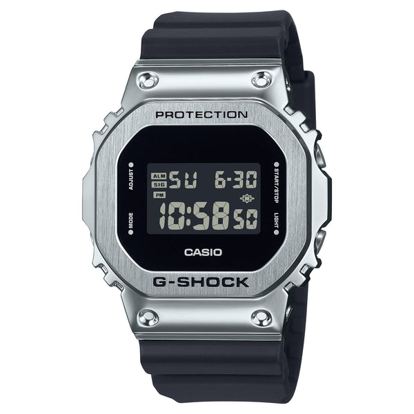 GM-5600U Reloj G-Shock Hombre Acero Caucho Plateado Negro - Reloj original en Guatemala