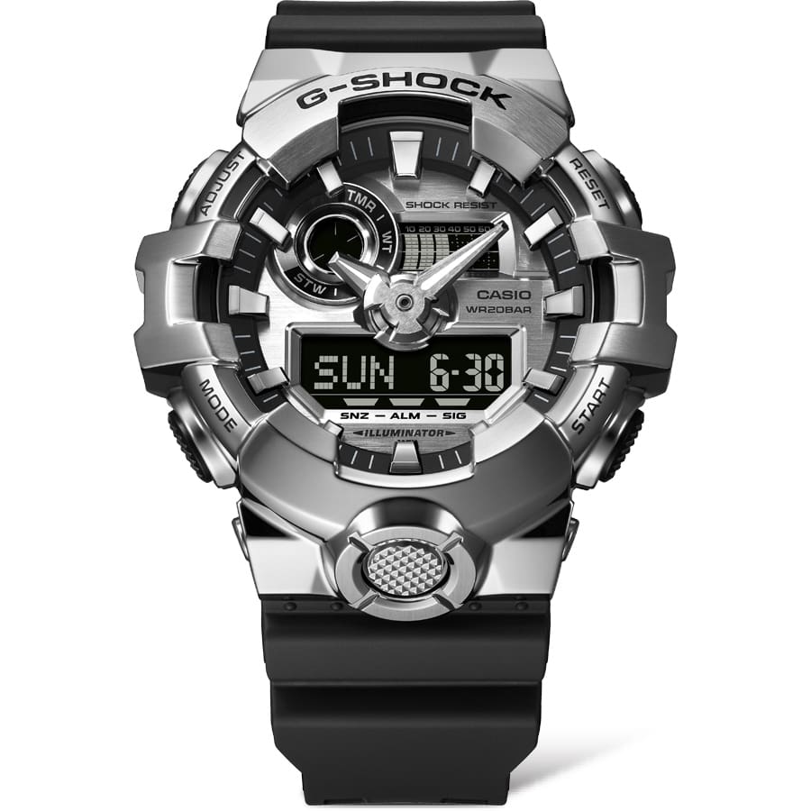 GM-700 Reloj G-Shock Hombre Caja Acero Correa Caucho - Vista trasera