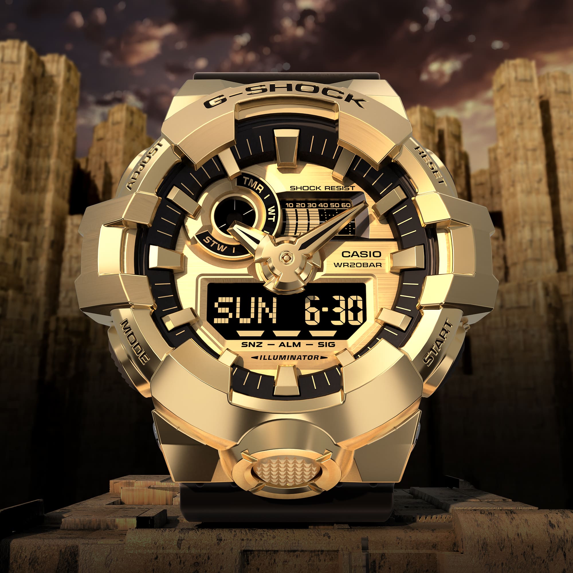 GM-700G Reloj G-Shock Hombre Caja Dorada Resina Negra - Vista 6