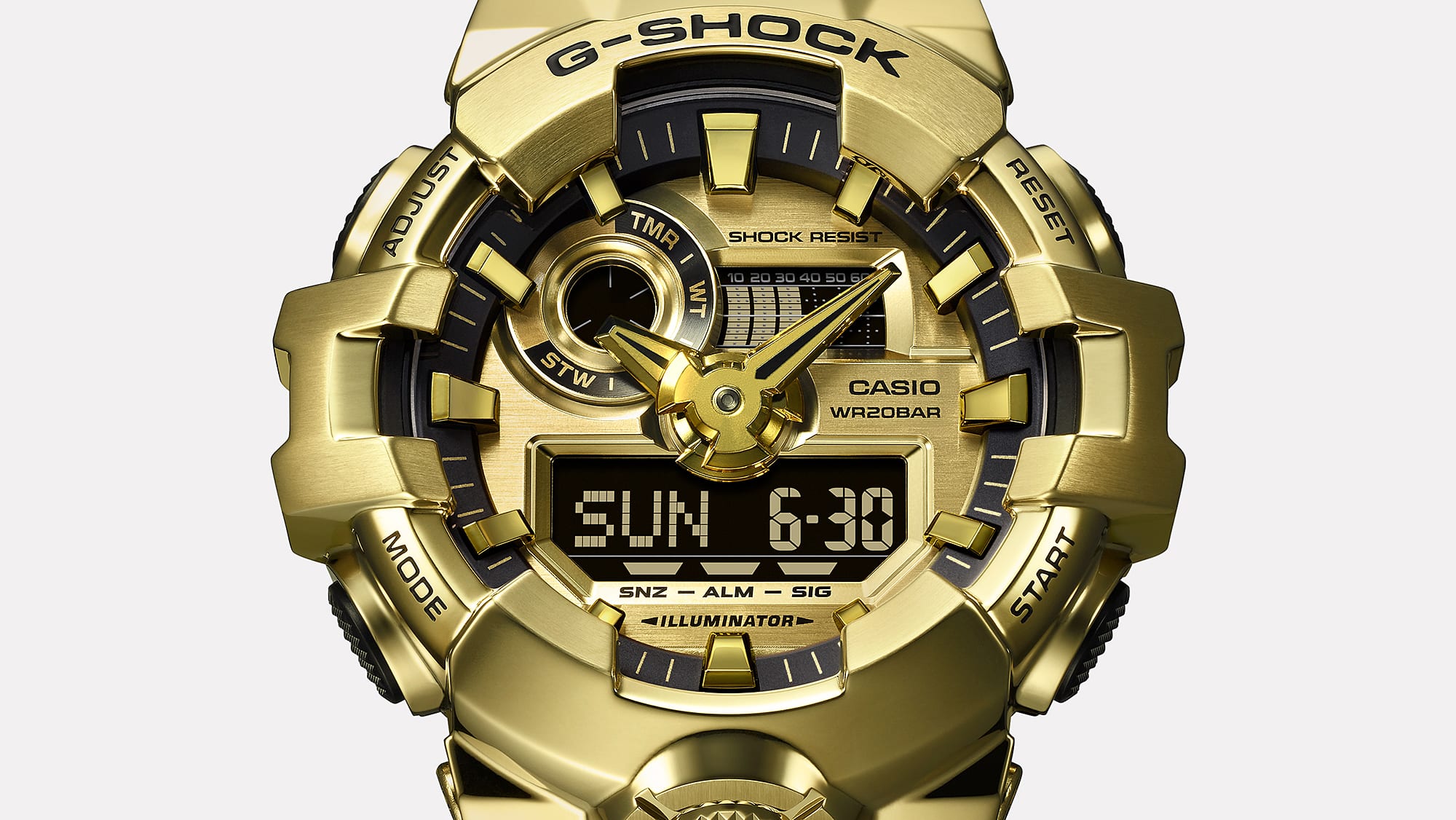 GM-700G Reloj G-Shock Hombre Caja Dorada Resina Negra - Vista trasera