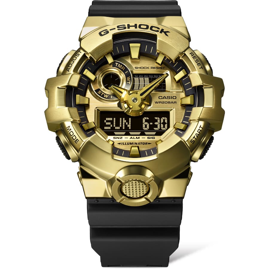 GM-700G Reloj G-Shock Hombre Caja Dorada Resina Negra - Vista lateral