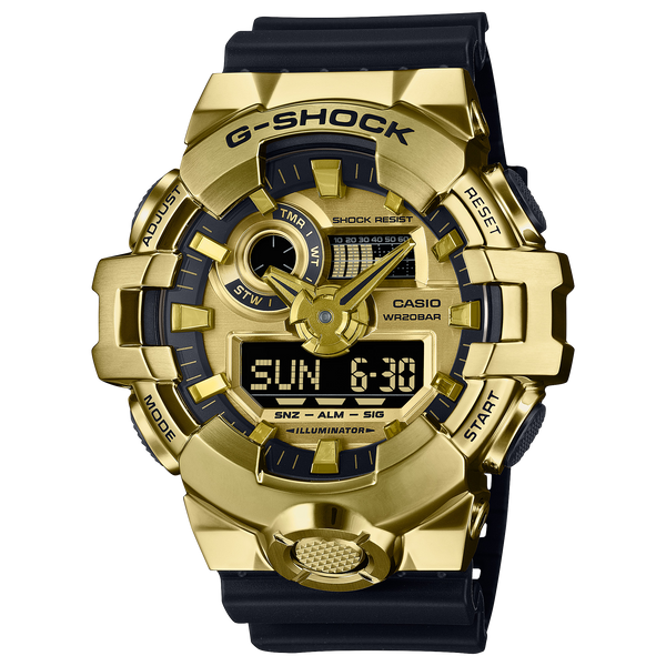 GM-700G Reloj G-Shock Hombre Caja Dorada Resina Negra - Reloj original en Guatemala