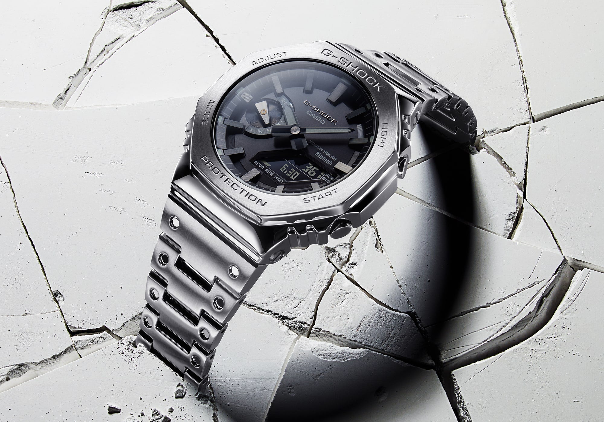 GM-B2100D-1A Reloj G-Shock de hombre correa de metal doble hora