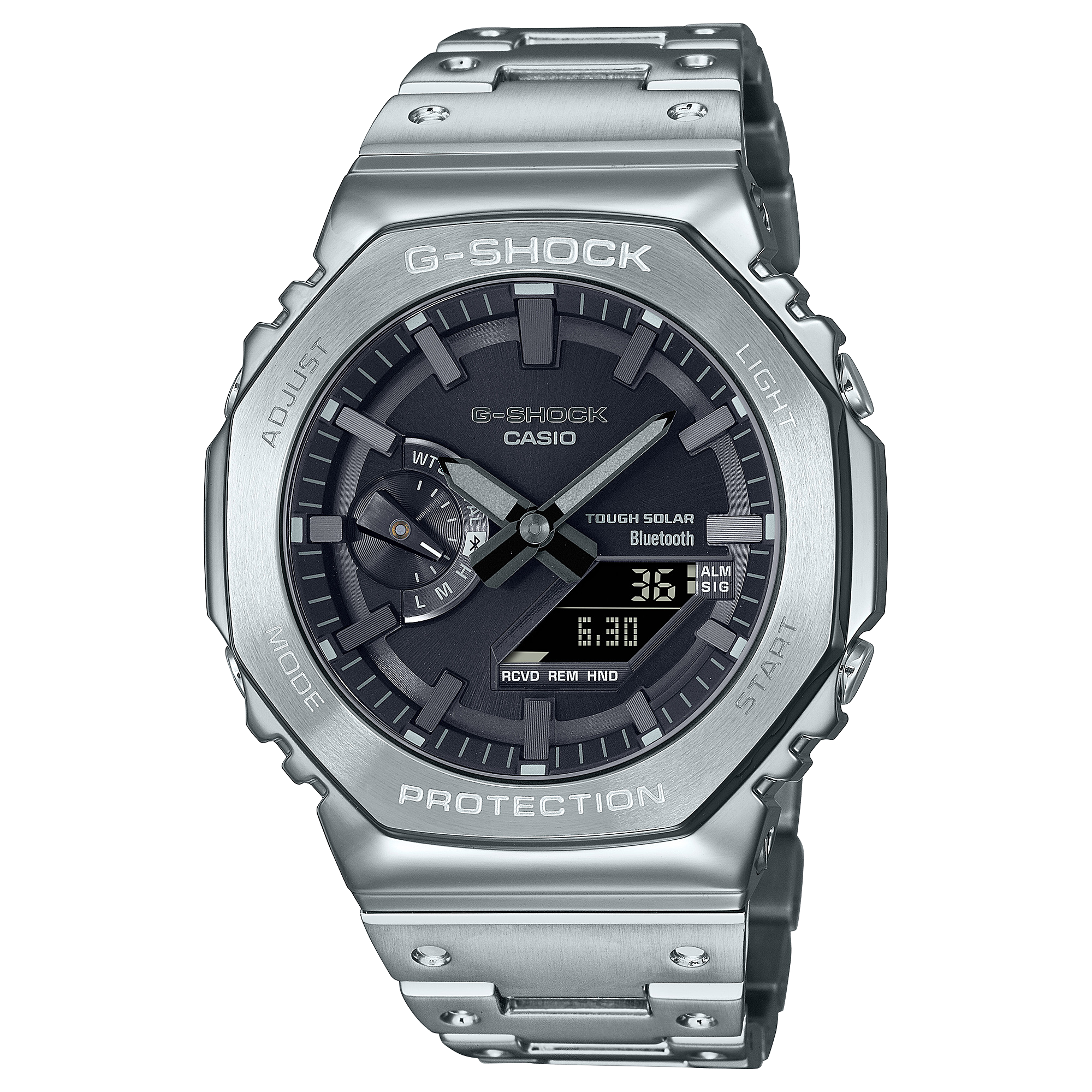 GM-B2100D-1A Reloj G-Shock de hombre correa de metal doble hora
