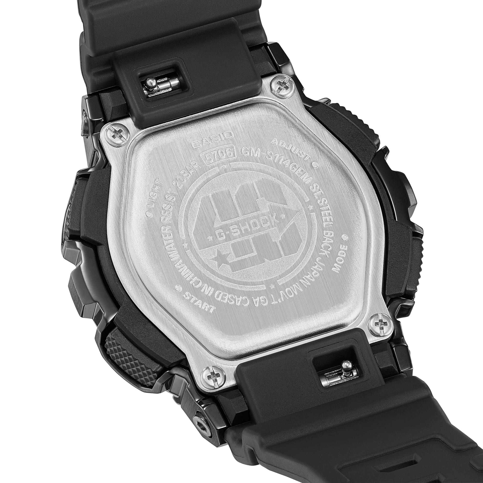 GM-S114GEM Reloj G-Shock Metal Forjado Hombre Caucho Gris - Detalle de esfera