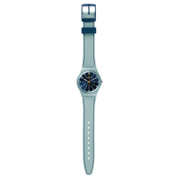 Reloj Swatch Blue Stitches de dama correa de piel - Vista lateral