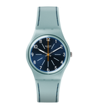 Reloj Swatch Blue Stitches de dama correa de piel - Reloj original en Guatemala