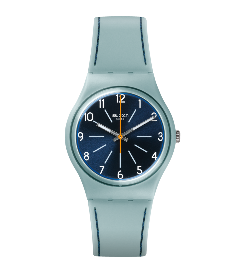 Reloj Swatch Blue Stitches de dama correa de piel - Reloj original en Guatemala