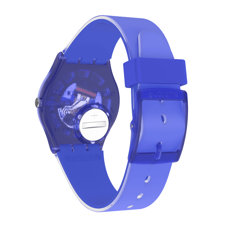 Reloj Swatch Electric Shark unisex banda de caucho - Detalle de esfera