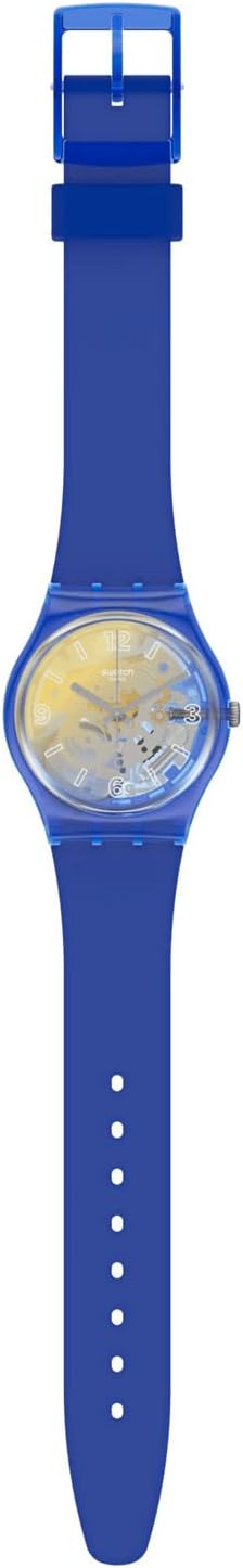 Reloj Swatch Yellow Disco Fever de dama correa de caucho - Detalle de esfera