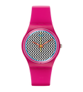 Reloj Swatch Pink Fuzz de dama pulsera de caucho - Reloj original en Guatemala