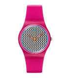 Reloj Swatch Pink Fuzz de dama pulsera de caucho - Reloj original en Guatemala
