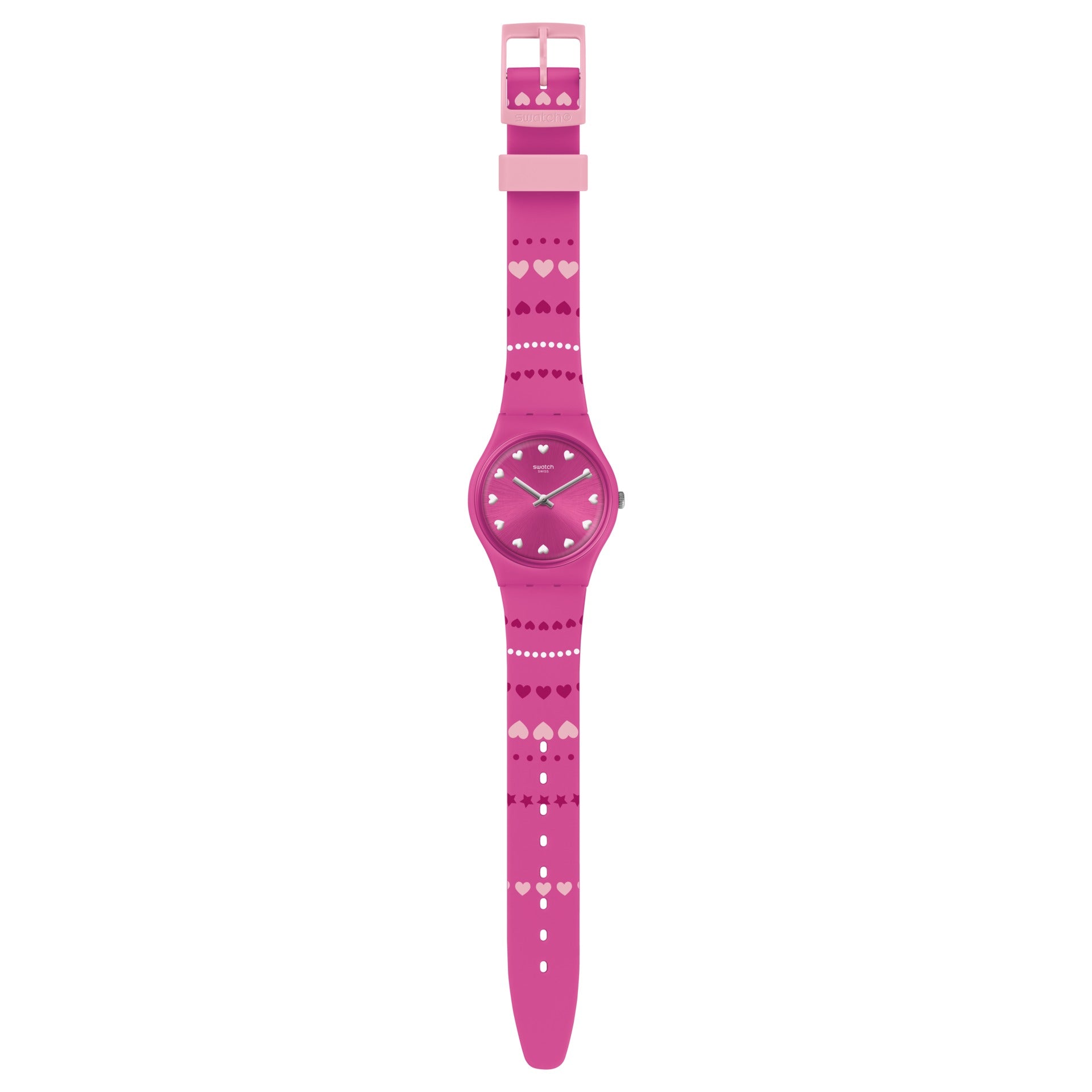 Reloj Swatch Coeur De Manege Mujer Silicona Rosa - Vista trasera