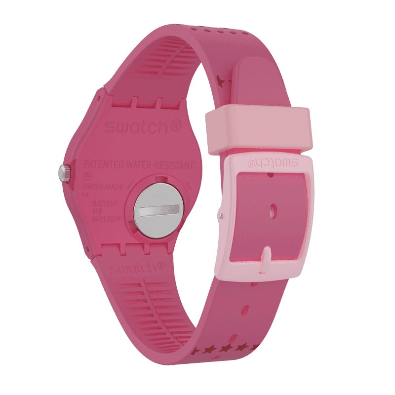 Reloj Swatch Coeur De Manege Mujer Silicona Rosa - Detalle de esfera