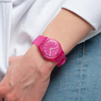 Reloj Swatch Blurry Pink de dama pulsera de resina - Vista trasera