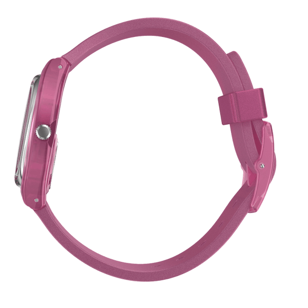 Reloj Swatch Blurry Pink de dama pulsera de resina - Vista lateral