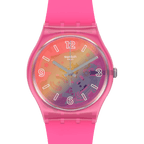 Reloj Swatch Orange Disco Fever de mujer banda de resina - Detalle de esfera