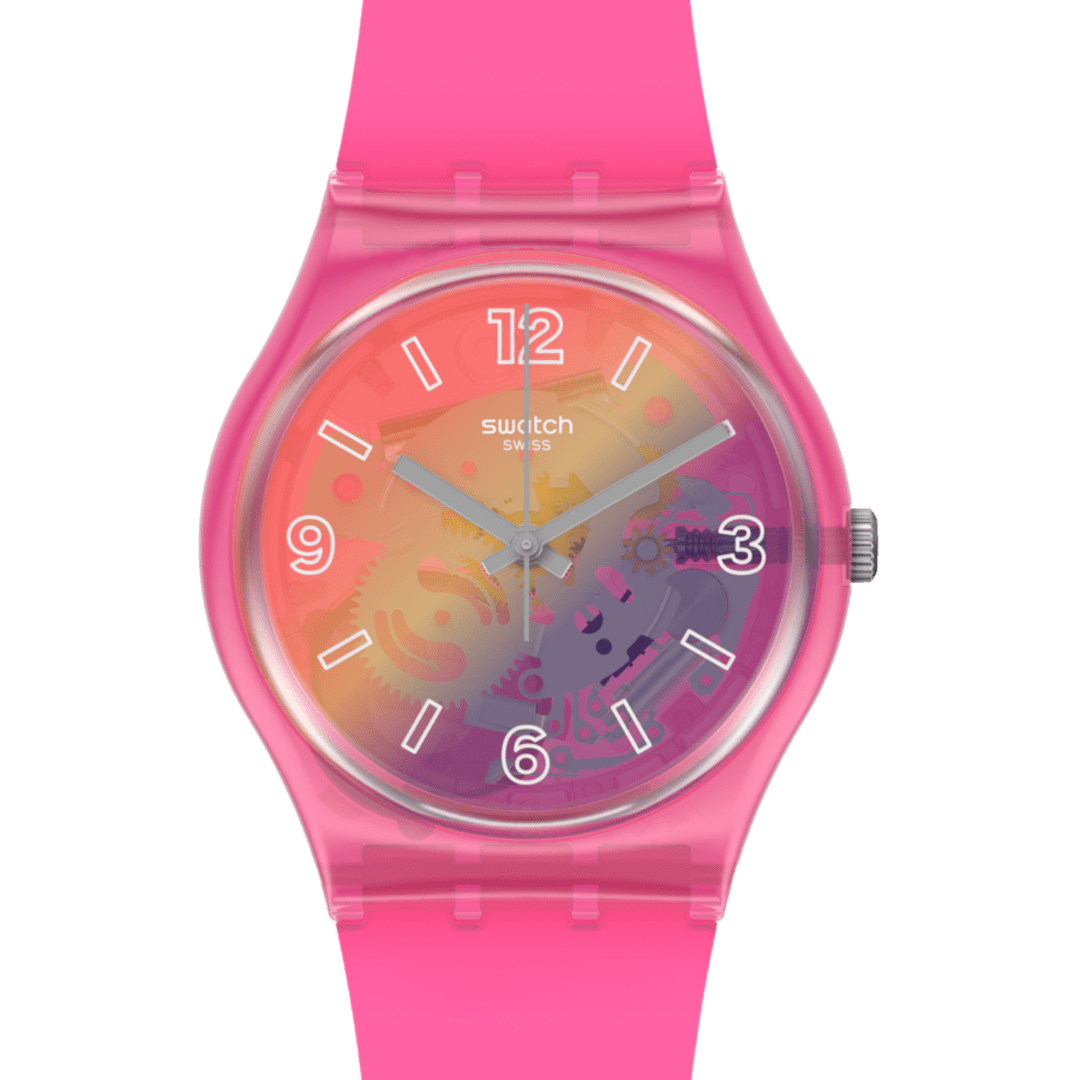 Reloj Swatch Orange Disco Fever de mujer banda de resina - Detalle de esfera