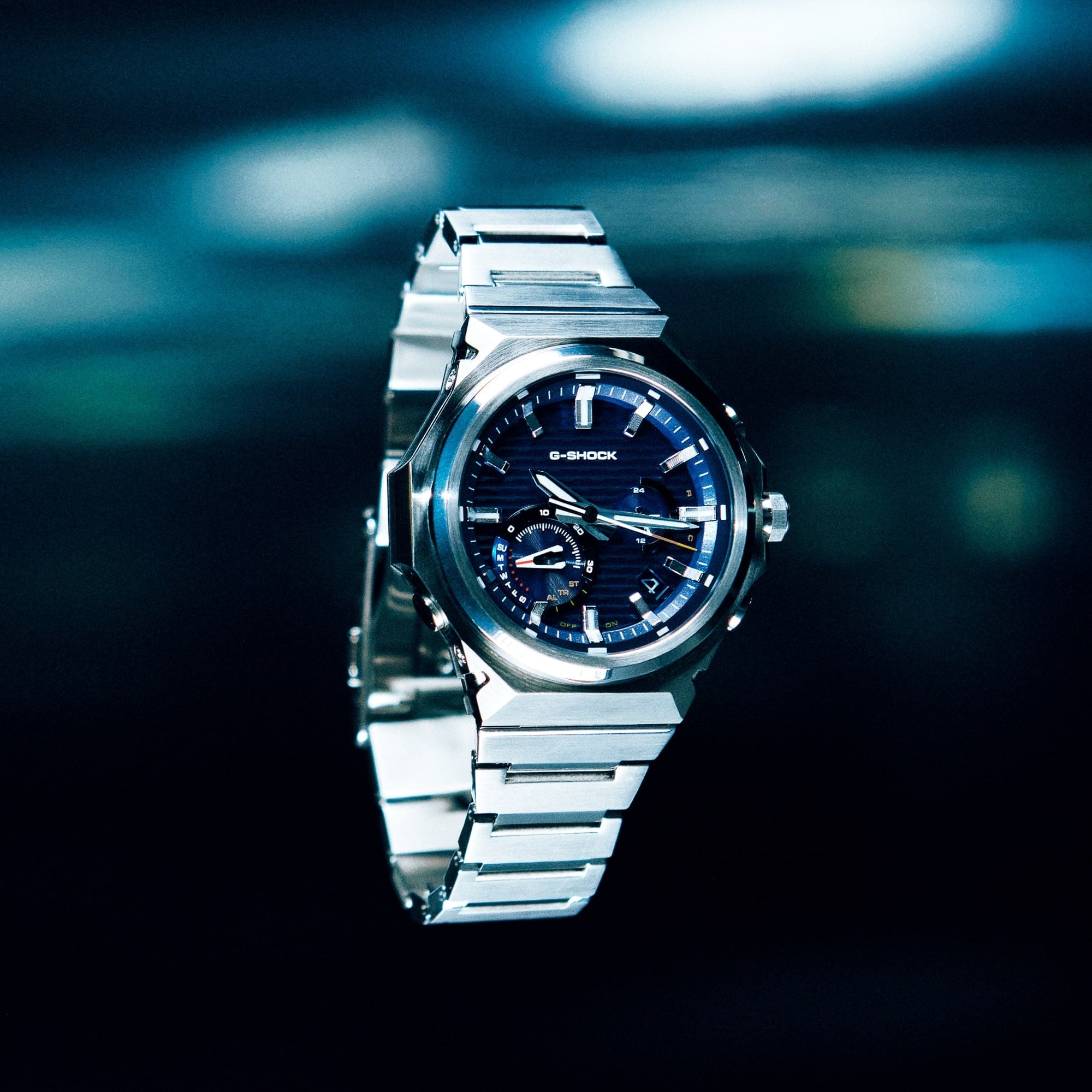 B1000D-2A Reloj G-Shock de hombre pulsera de metal - Detalle de esfera