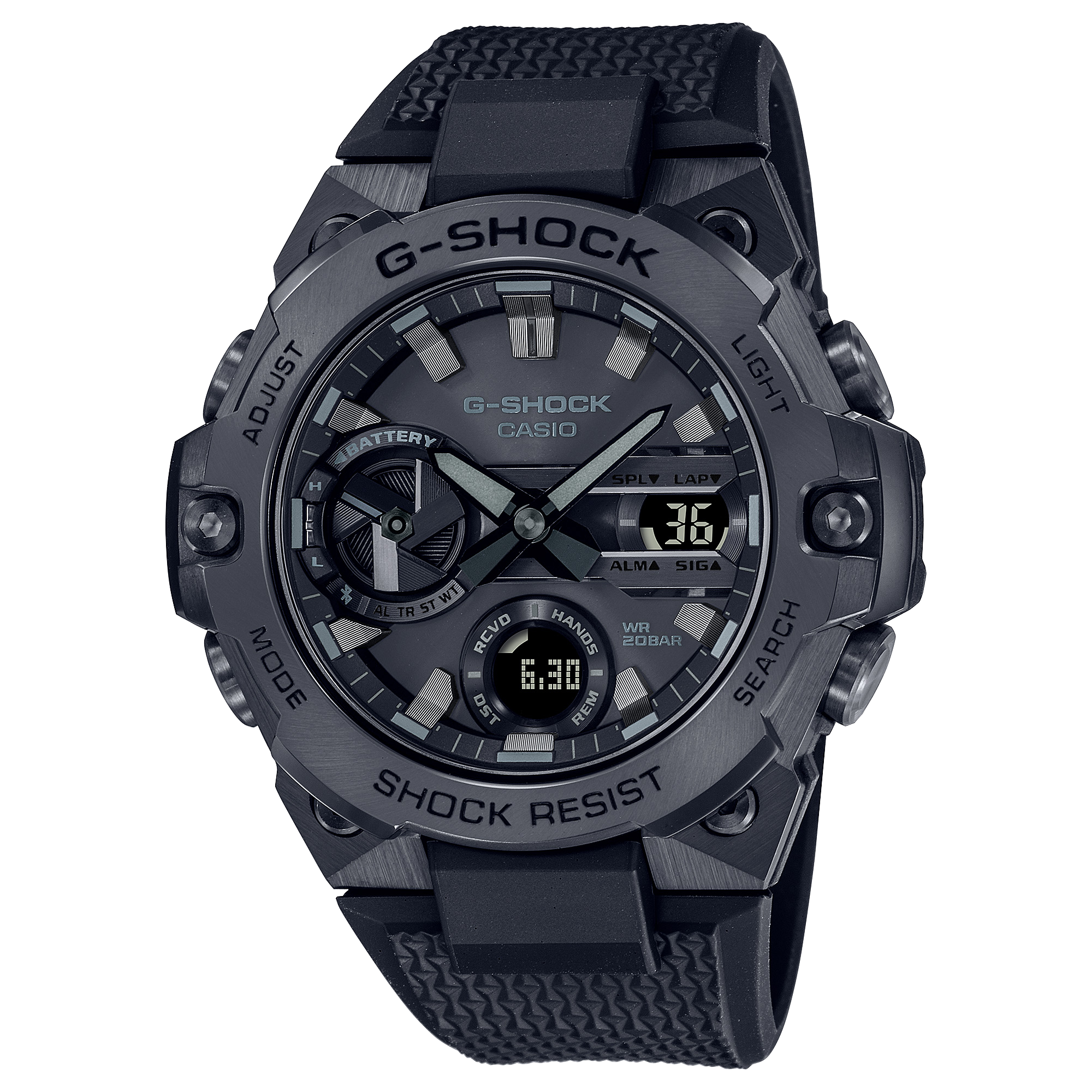 B400BB-1A Reloj G-Shock Hombre Correa Resina Negro - Vista lateral