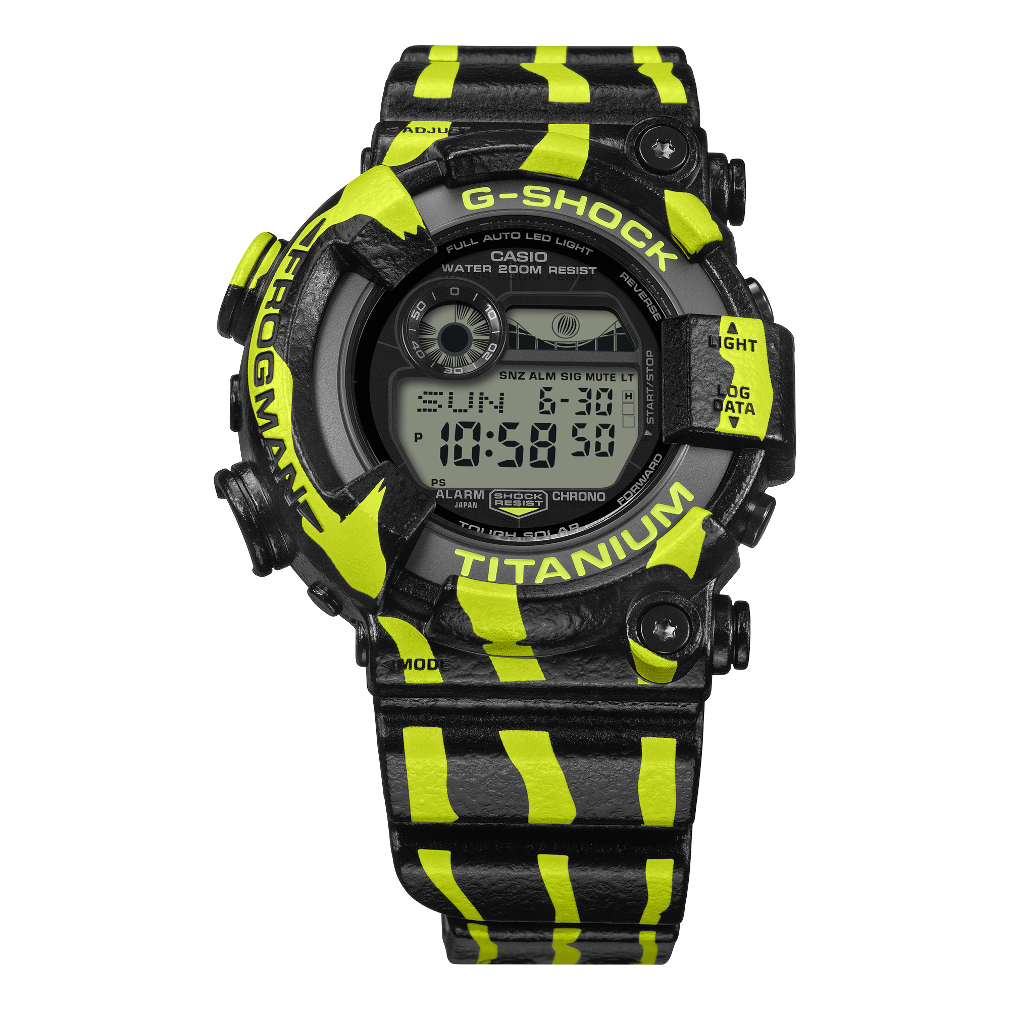 GW-8200TPF-1 Reloj G-Shock Frogman Master of G de caballero correa de silicona - Detalle de esfera