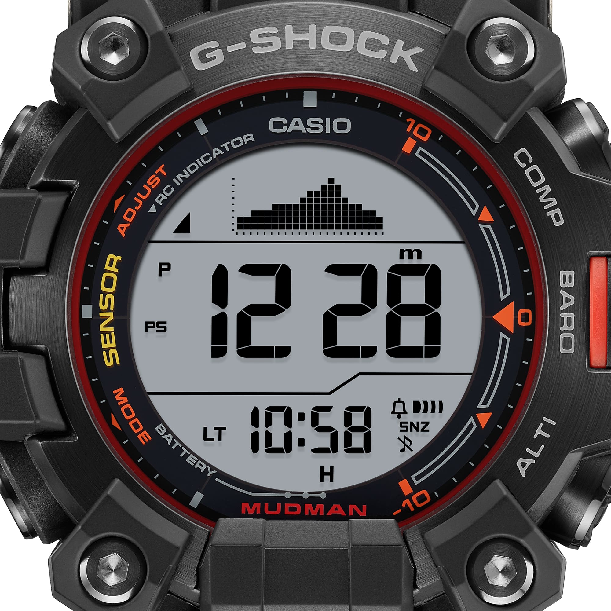 GW-9500MEC Reloj G-Shock Mudman Hombre Resina Negro - Detalle de esfera