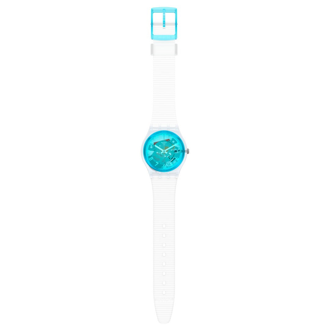 Reloj Swatch Retro Bianco Unisex Esfera Turquesa - Vista 5