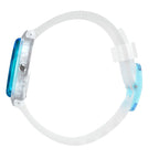 Reloj Swatch Retro Bianco Unisex Esfera Turquesa - Vista lateral