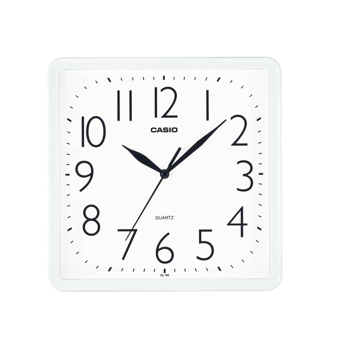 IQ-06 Reloj de Pared Casio Cuadrado Resina Blanco - Reloj original en Guatemala