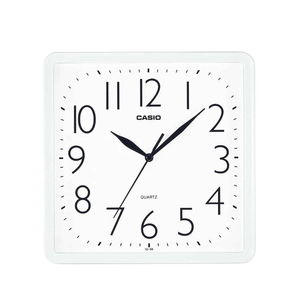 IQ-06 Reloj de Pared Casio Cuadrado Resina Blanco - Reloj original en Guatemala