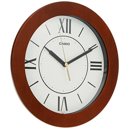 IQ-126 Reloj de Pared Casio Marco de Madera Café - Vista lateral